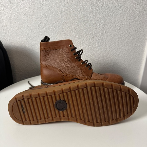 FRED PERRY BROWN SNEAKER BOOTS - Picture 6 of 7